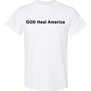 'GOD Heal America' T-Shirt - White, Small